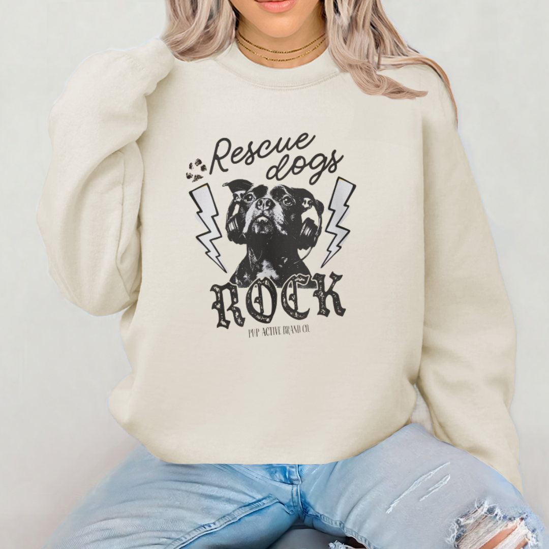 Rescue Dogs Rock Unisex Crewneck Sweatshirt Pup Active