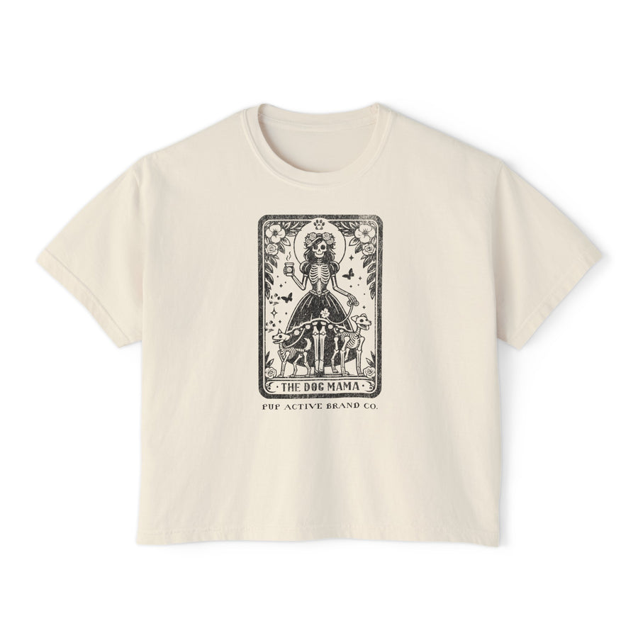 Dog Mama Tarot Card - Boxy Crop Tee