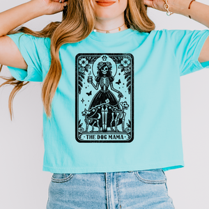Dog Mama Tarot Card - Boxy Crop Tee