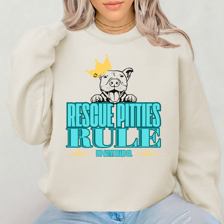 Rescue Pitties Rule - Unisex Crewneck Sweatshirt